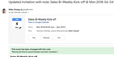 Google Calendar te dirá si hay cambios en un evento programado