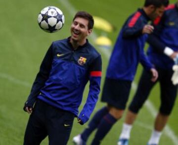 Entrenamiento en el Allianz Arena. Lionel Messi.