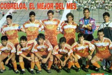 Alejandro Glaría se alzó como el máximo anotador en 1994 junto a Salas con 12 goles. Jugaba en Cobreloa.