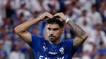 Soccer Football - Saudi Pro League - Al Hilal v Al Qadsiah - Kingdom Arena, Riyadh, Saudi Arabia - September 13, 2025 Al Hilal's Ruben Neves celebrates scoring their second goal REUTERS/Hamad I Mohammed
