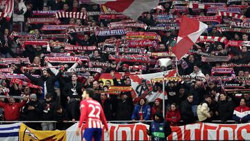 Aspecto de una grada del Cívitas Metropolitano en un partido del Atlético.