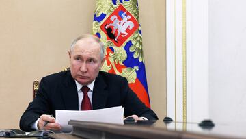 Russian President Vladimir Putin chairs a meeting with members of the government, via video link at the Kremlin in Moscow, Russia June 21, 2023. Sputnik/Gavriil Grigorov/Kremlin via REUTERS ATTENTION EDITORS - THIS IMAGE WAS PROVIDED BY A THIRD PARTY.