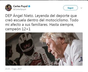 Los mensajes de despedida a Ángel Nieto en las redes