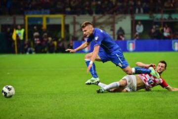 Italia - Croacia. Marcelo Brozovic y Ciro Immobile.