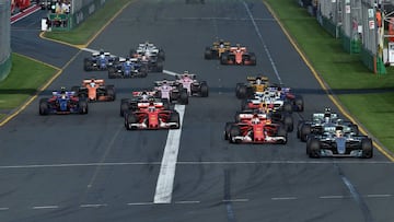 Salida del GP de Australia de F1 2017.