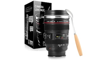 Taza de caf¨¦ con forma de lente de c¨¢mara en Amazon