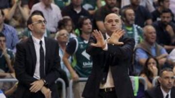 Pablo Laso, durante el tercer partido de las semifinales ante el Unicaja.