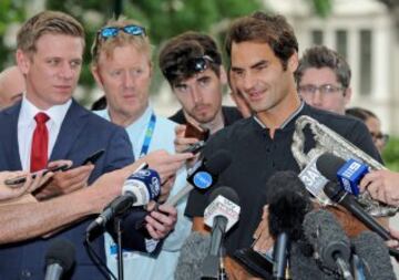 El día después: Federer celebró su título con los fans