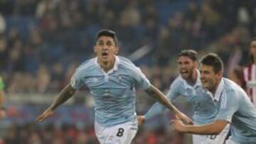 Pablo Hern芍ndez, autor de dos goles ante el Atl谷tico en el Calder車n.