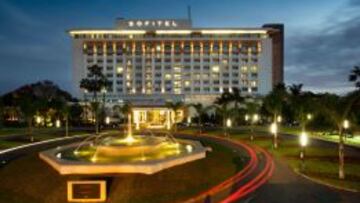 El Sofitel Des Roses es un hotel de Lujo. En las imágenes, la fachada, varios salones y las habitaciones donde se alojará el Real Madrid.