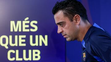 Xavi, en una rueda de prensa a principio de temporada.