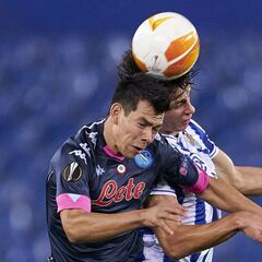 'Chucky' Lozano con desempeño regular en la victoria del Napoli sobre la Real Sociedad