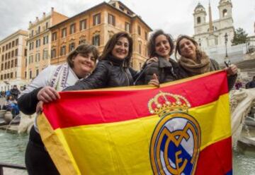 Cientos de aficionados madridistas ya se encuentran en Roma para animar a su equipo en Champions.