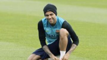 El defensa brasileño del FC Barcelona, Dani Alves.