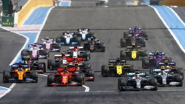 La salida del GP de Francia en Le Castellet. F1 2020. 