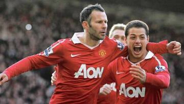 Ryan Giggs y Javier Hern&aacute;ndez, Manchester United 