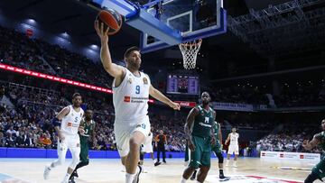 Felipe Reyes, durante el partido ante el Estrella Roja.