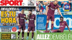 Portadas de &#039;Sport&#039; y &#039;Mundo Deportivo&#039; del martes, 19 de septiembre de 2017.