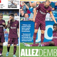 Dembélé sale, Deulofeu entra: portadas en Barcelona