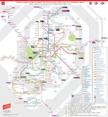 Mapa de zonas de la Comunidad de Madrid