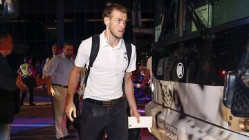 Bale, en la llegada del Madrid a Miami.