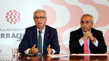 Josep F&egrave;lix Ballesteros, alcalde de Tarragona, en la conferencia de prensa con el presidente del COE, Alejandro Blanco.