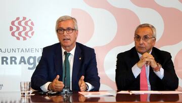 Josep Fèlix Ballesteros, alcalde de Tarragona, en la conferencia de prensa con el presidente del COE, Alejandro Blanco.