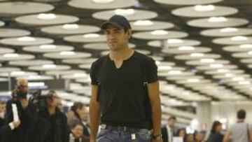 <b>14:30. </b>Falcao llegó a la T4 de Barajas procedente de Bogotá.