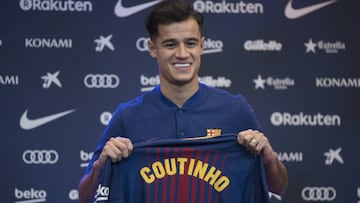 Coutinho con la camiseta del Barcelona.