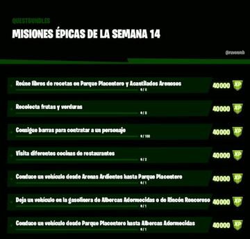 Misiones &eacute;picas de la Semana 14 de la Temporada 5