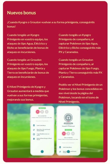 Bonus de Groudon y Kyogre Primigenios en Pok&eacute;mon GO