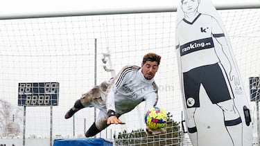 Courtois, durante un entrenamiento.