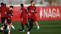 En-Nesyri, en el entrenamiento de este mi&eacute;rcoles.