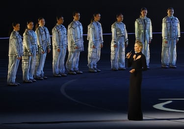 La actriz y Embajadora de Paz de la ONU, Charlize Theron, en la ceremonia de apertura de los Juegos de Invierno.