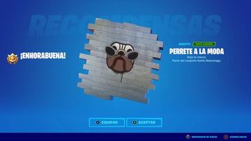 La recompensa por completar esta misi&oacute;n es el grafiti Perrete a la Moda