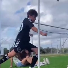 Thiago Messi takes corner kicks at Inter Miami academy