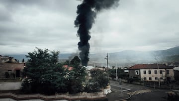 Bombardeos en la región de Nagorno Karabaj con motivo del conflicto histórico por esta región entre Azerbaiyán y Armenia.
ADRIEN VAUTIER / ZUMA PRESS / CONTACTOPHOTO