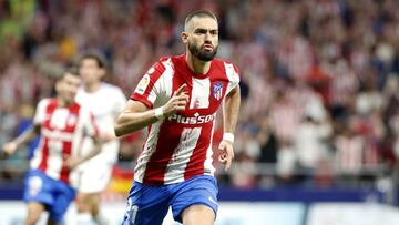 Carrasco celebra su gol al Real Madrid. 