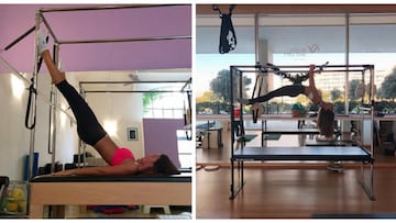 Sara Carbonero y Malena Costa haciendo Pilates.