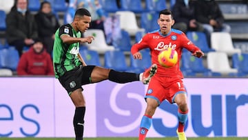 Chucky Lozano fue titular en el empate del Napoli ante Sassuolo