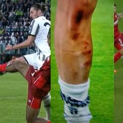 “Fue penalti, mira esta pierna”