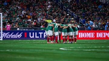Players of Mexico during 2025 International Friendly match between Mexico (Mexican National team) and Paraguay at Alamodome Stadium, on November 18, 2025 in San Antonio Texas, United States.