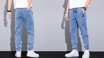 Los vaqueros holgados para hombre con cintura elástica y tejido ligero que vuelven a estar de moda están en Amazon.
