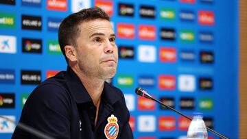 Rueda de prensa de Rubi, técnico del Espanyol.