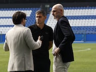 Deportivo de La Coruña. Presentación Antonio Hidalgo nuevo entrenador del Depor Soriano y Benassi
