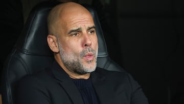 Pep Guardiola, entrenador del Manchester City, antes de un partido.