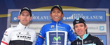 Nairo acompañado de Bauke Mollema y Rigo