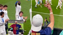 La reacción de Rüdiger cuando un aficionado culé le recuerda el 0-4 del Clásico