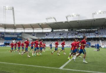 Último entrenamiento de España antes de su debut en la Eurocopa