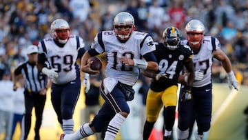 PITTSBURGH, PA - OCTOBER 23: Tom Brady #12 of the New England Patriots scrambles out of the pocket in the first quarter during the game against the Pittsburgh Steelers at Heinz Field on October 23, 2016 in Pittsburgh, Pennsylvania. Justin K. Aller/Getty Images/AFP
== FOR NEWSPAPERS, INTERNET, TELCOS & TELEVISION USE ONLY ==